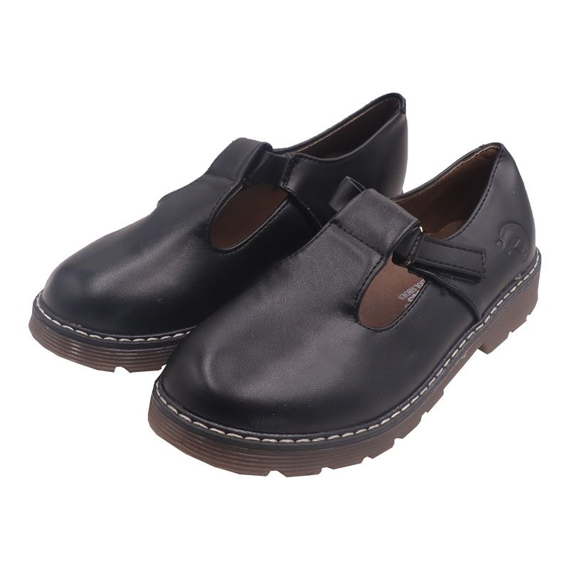 Size EU31-36  Girls PU Leather Shoes Solid Black Kid Shoes Spring Autumn Baby Casual School Shoes Children Shoes (856)