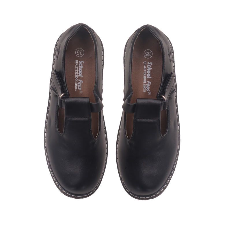 Size EU31-36  Girls PU Leather Shoes Solid Black Kid Shoes Spring Autumn Baby Casual School Shoes Children Shoes (856)