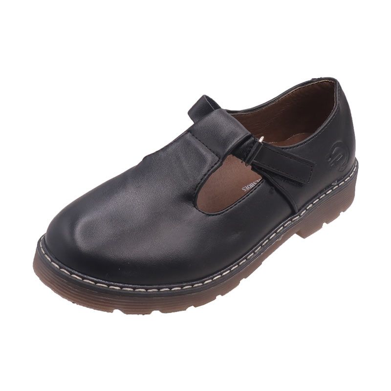 Size EU31-36  Girls PU Leather Shoes Solid Black Kid Shoes Spring Autumn Baby Casual School Shoes Children Shoes (856)