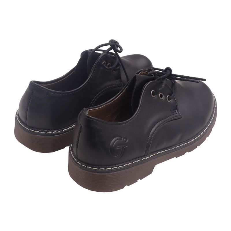 Size EU25-30 Boys and girls PU Leather Shoes Solid Black Kid Shoes Spring Autumn Baby Casual School Shoes Children Shoes (859)