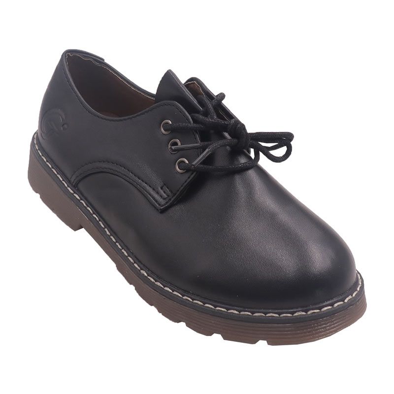 Size EU25-30 Boys and girls PU Leather Shoes Solid Black Kid Shoes Spring Autumn Baby Casual School Shoes Children Shoes (859)