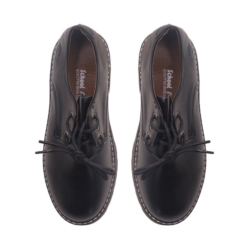 Size EU25-30 Boys and girls PU Leather Shoes Solid Black Kid Shoes Spring Autumn Baby Casual School Shoes Children Shoes (859)