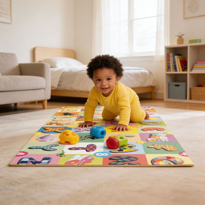 BEBE HOPE 3*6 / 4*6.5 / 5*6.5 / 6*6.5 1PC Double-sided Printed Waterproof Easy to Clean Foam Warm Floor Carpet Sleeping Mat Lawn Mat Living Room Floor Mat Picnic Play Mat Children Crawling Mat