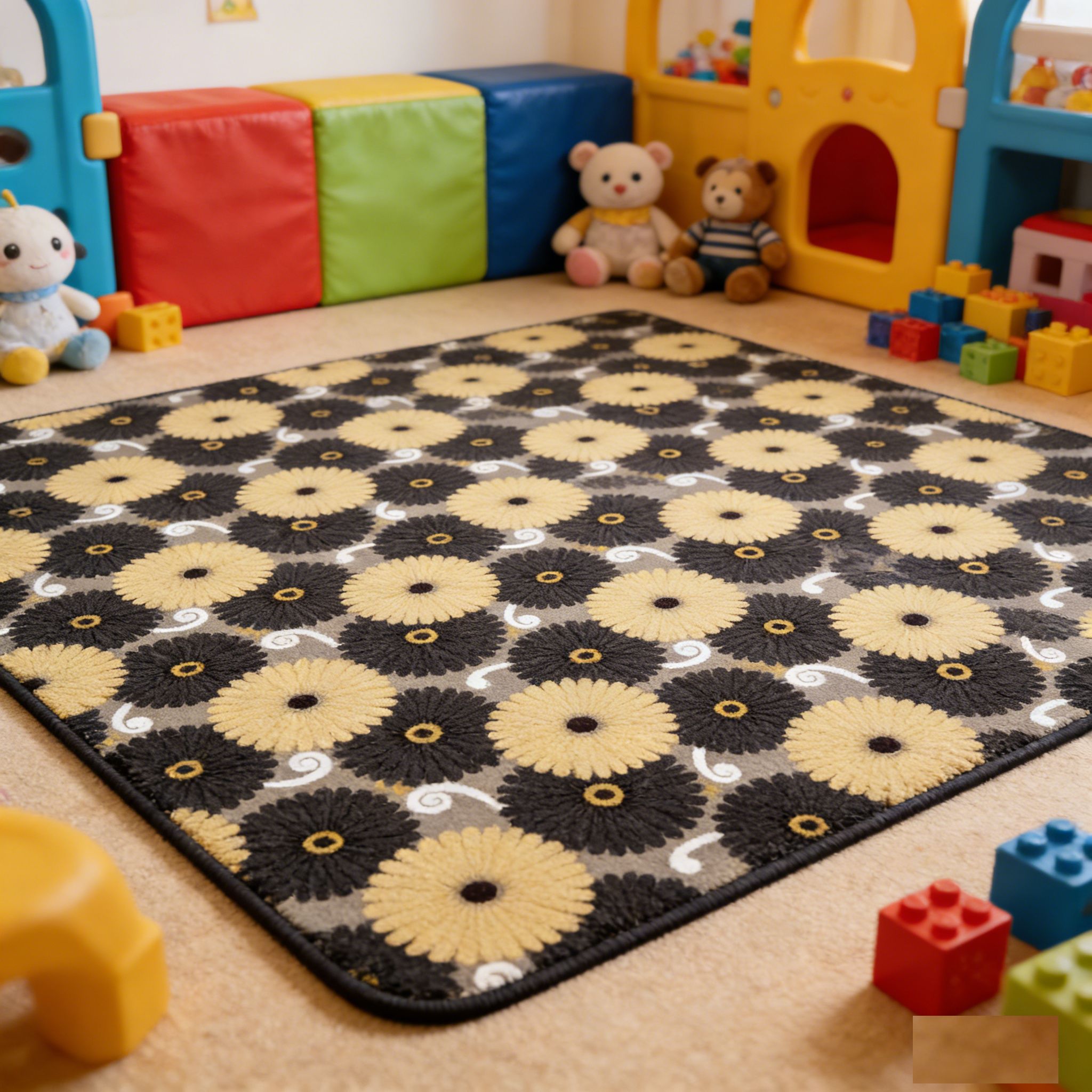 BEBE HOPE 3*6 / 4*6.5 / 5*6.5 / 6*6.5 1PC Double-sided Printed Waterproof Easy to Clean Foam Warm Floor Carpet Sleeping Mat Lawn Mat Living Room Floor Mat Picnic Play Mat Children Crawling Mat