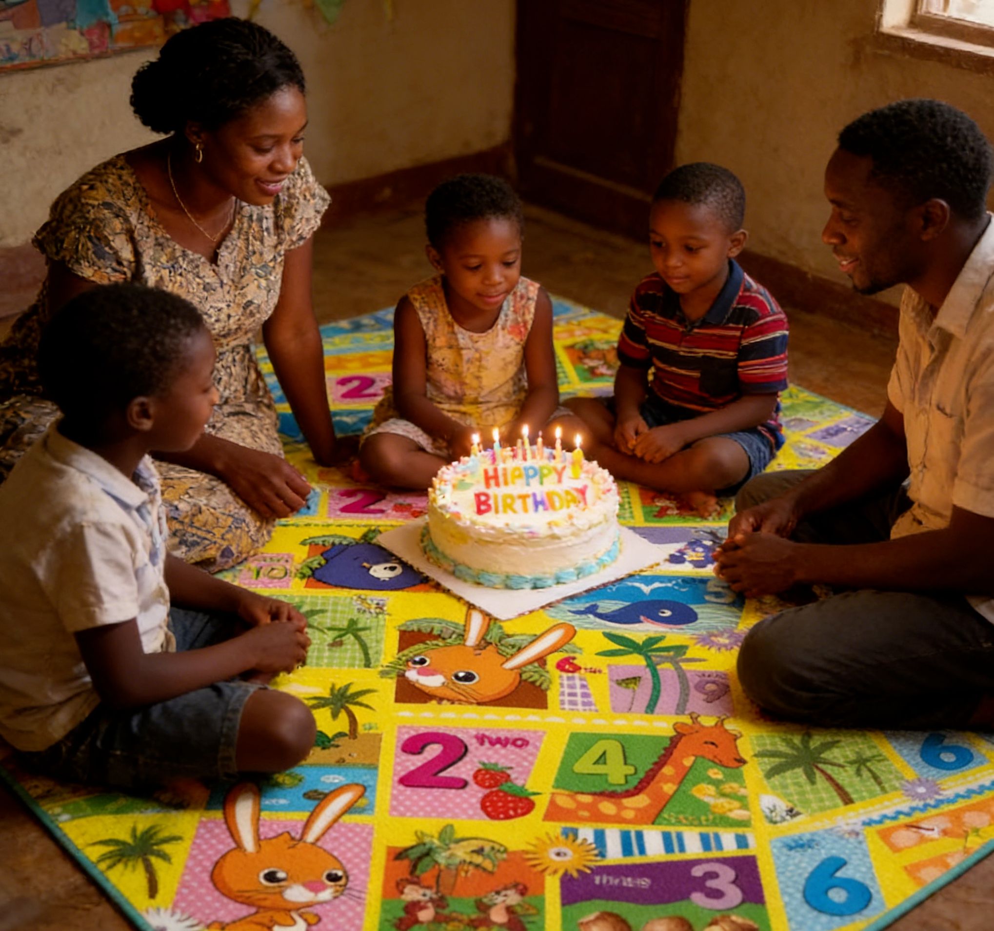 BEBE HOPE 3*6 / 4*6.5 / 5*6.5 / 6*6.5 1PC Double-sided Printed Waterproof Easy to Clean Foam Warm Floor Carpet Sleeping Mat Lawn Mat Living Room Floor Mat Picnic Play Mat Children Crawling Mat