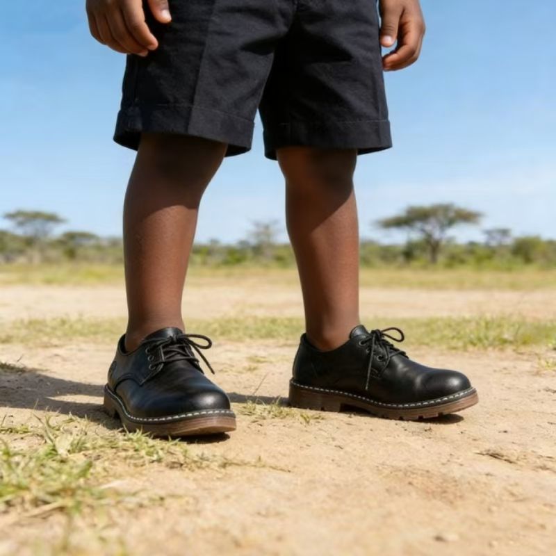 Size EU25-30 Boys and girls PU Leather Shoes Solid Black Kid Shoes Spring Autumn Baby Casual School Shoes Children Shoes (859)