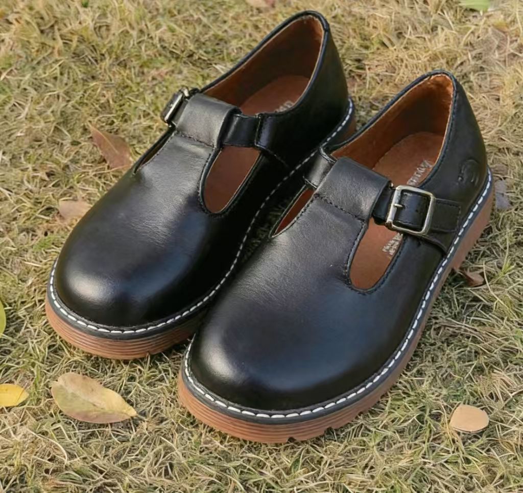 Size EU31-36  Girls PU Leather Shoes Solid Black Kid Shoes Spring Autumn Baby Casual School Shoes Children Shoes (856)