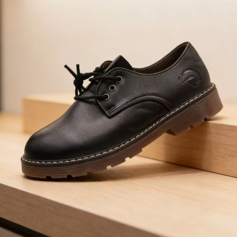 Size EU25-30 Boys and girls PU Leather Shoes Solid Black Kid Shoes Spring Autumn Baby Casual School Shoes Children Shoes (859)