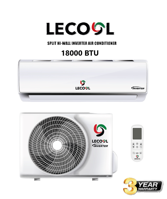 LECOOL SPLIT HI-WALL INVERTER 18000 BTU 3 Year Warranty