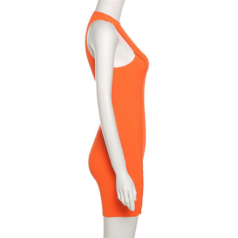 Ribbed Sleeveless Bodycon Summer Dresses For Women 2024 Fashion Club Partywear Outfits Sexy Skinny Mini Dress Solid Color