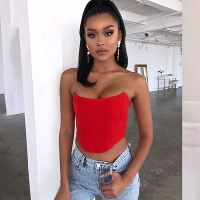 Women Sexy Strapless Off Shoulder Crop Tube Top Solid Color Stretchy Bandeau Seamless Casual Basic Breast Wrap No-Padded Bra