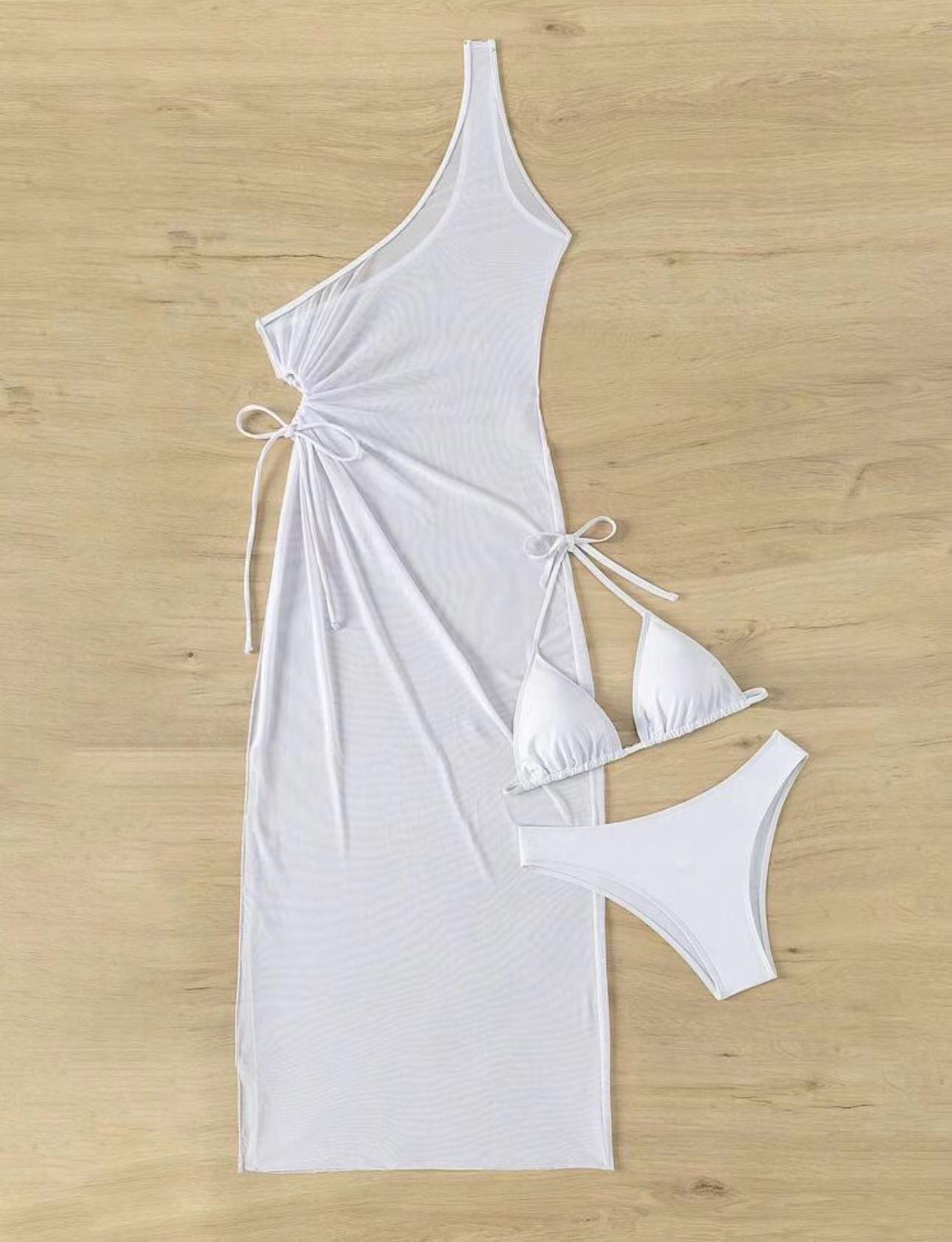 Halter With Dress Mini Bikini Female Swimsuit Women Swimwear Three-pieces Bikini set High Cut Bather Bathing Suit Swim
