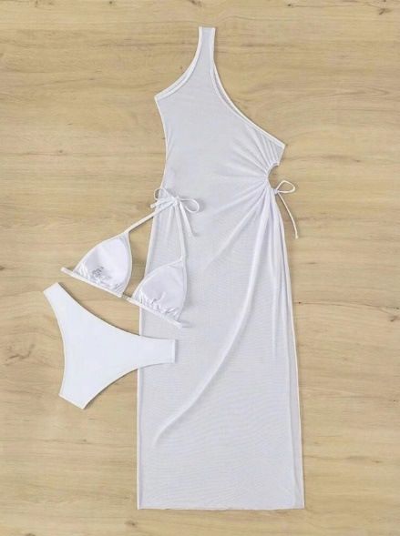 Halter With Dress Mini Bikini Female Swimsuit Women Swimwear Three-pieces Bikini set High Cut Bather Bathing Suit Swim