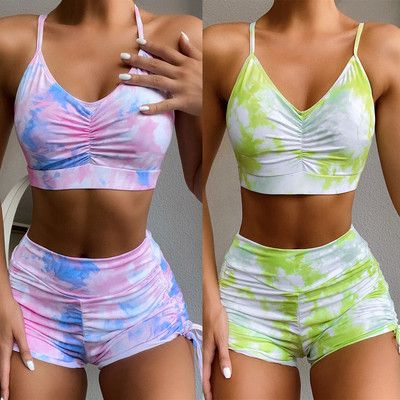 2Pieces Bikini Set With Skirt Print String Thong Bathing Suit Women Swimsuit Female Swimwear Beach Wear Swim Lady Summer
