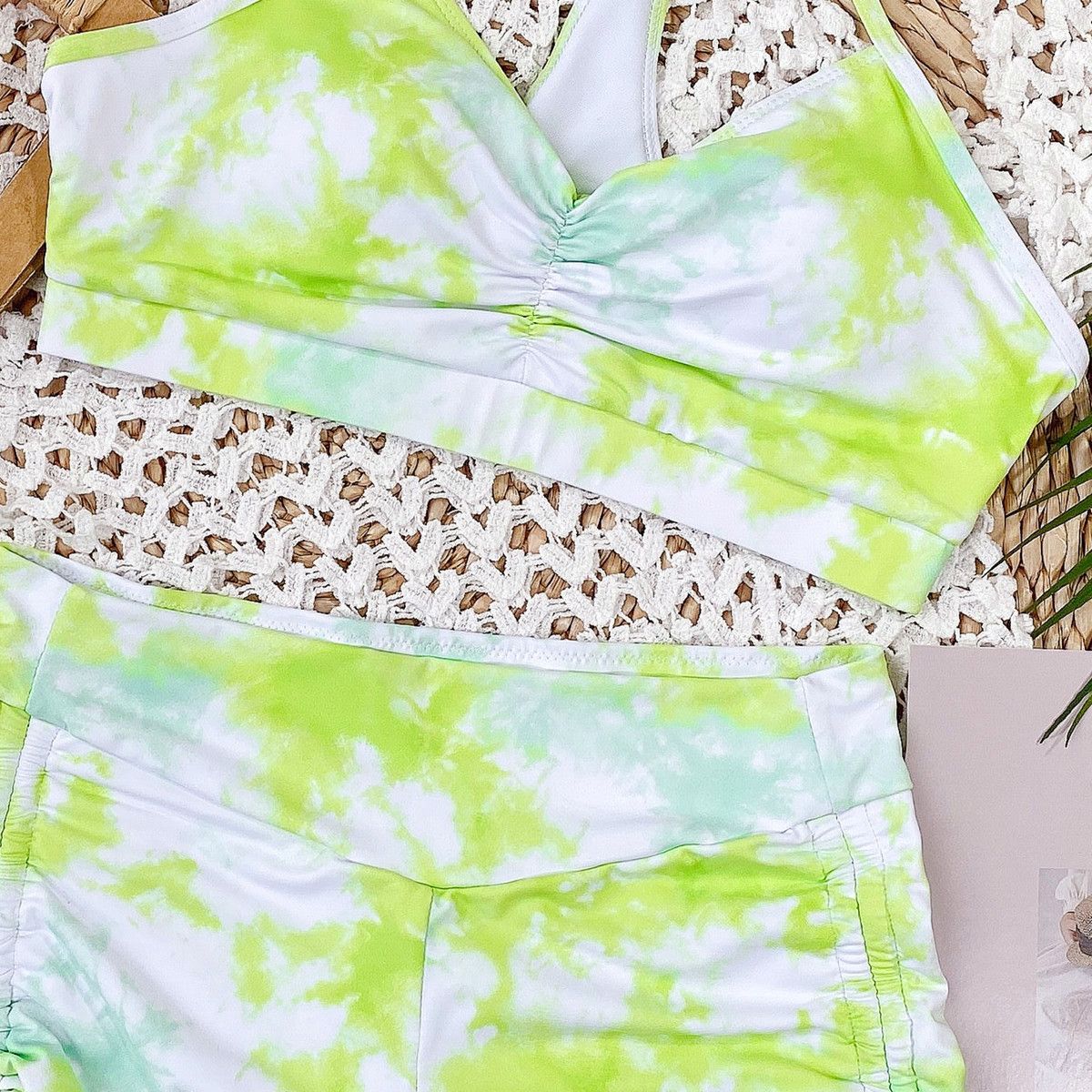 2Pieces Bikini Set With Skirt Print String Thong Bathing Suit Women Swimsuit Female Swimwear Beach Wear Swim Lady Summer