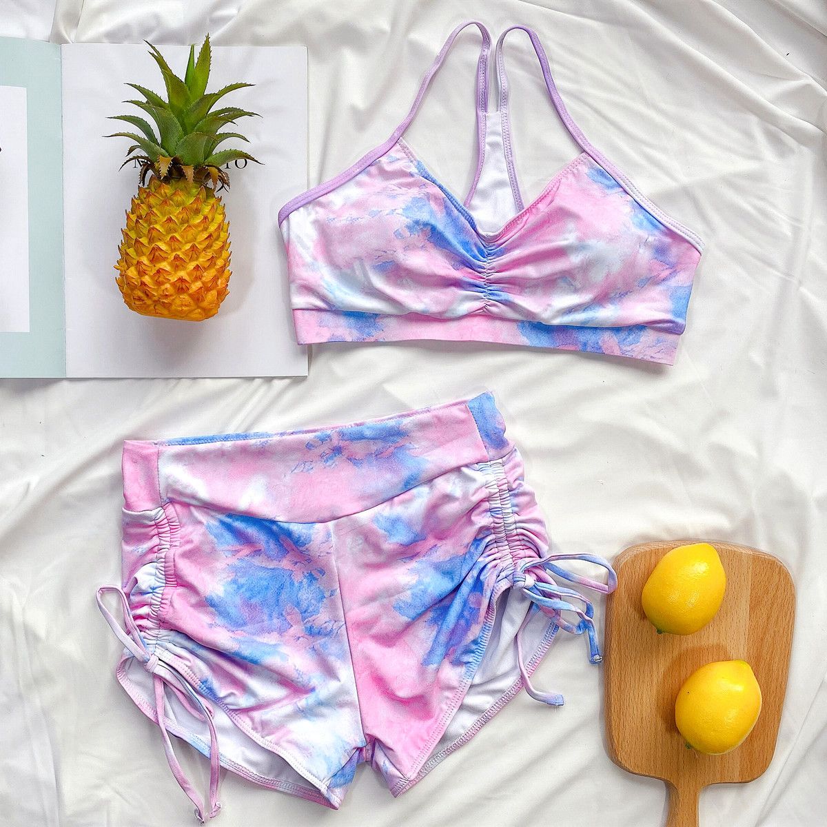 2Pieces Bikini Set With Skirt Print String Thong Bathing Suit Women Swimsuit Female Swimwear Beach Wear Swim Lady Summer