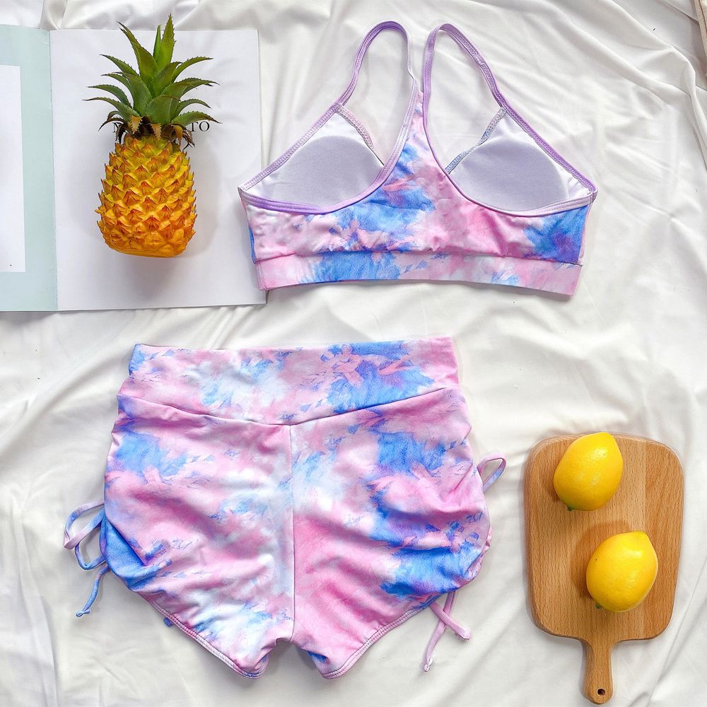 2Pieces Bikini Set With Skirt Print String Thong Bathing Suit Women Swimsuit Female Swimwear Beach Wear Swim Lady Summer
