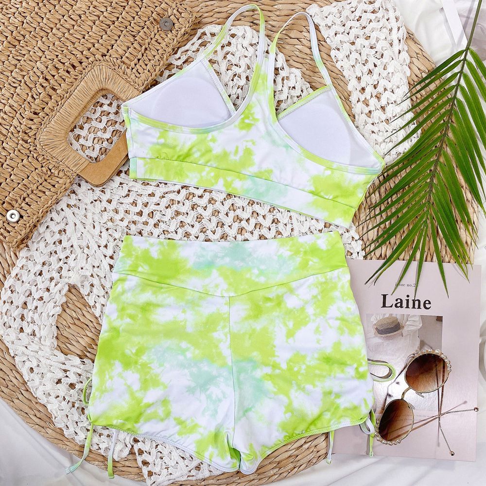 2Pieces Bikini Set With Skirt Print String Thong Bathing Suit Women Swimsuit Female Swimwear Beach Wear Swim Lady Summer
