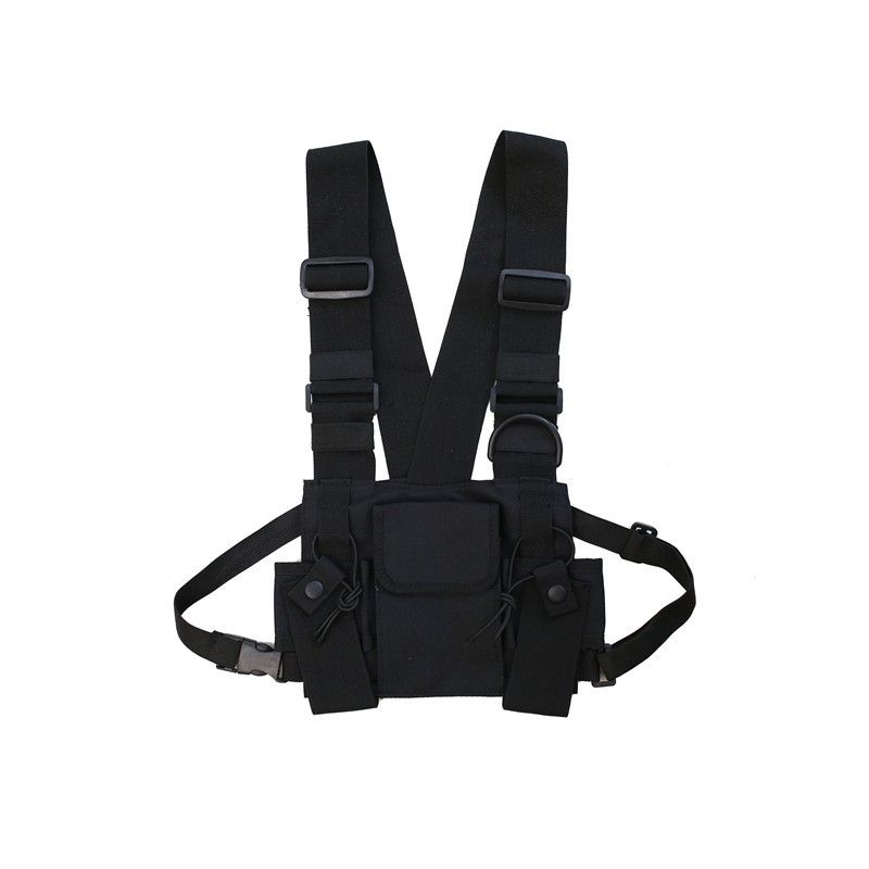 Tactical Inspired Sports Utility Chest Pack Chest Bag for Men This EDC Rig Pouch Vest is Perfect for Workouts, Cycling & Hiking, Jet Black, Tactical Chest Bag