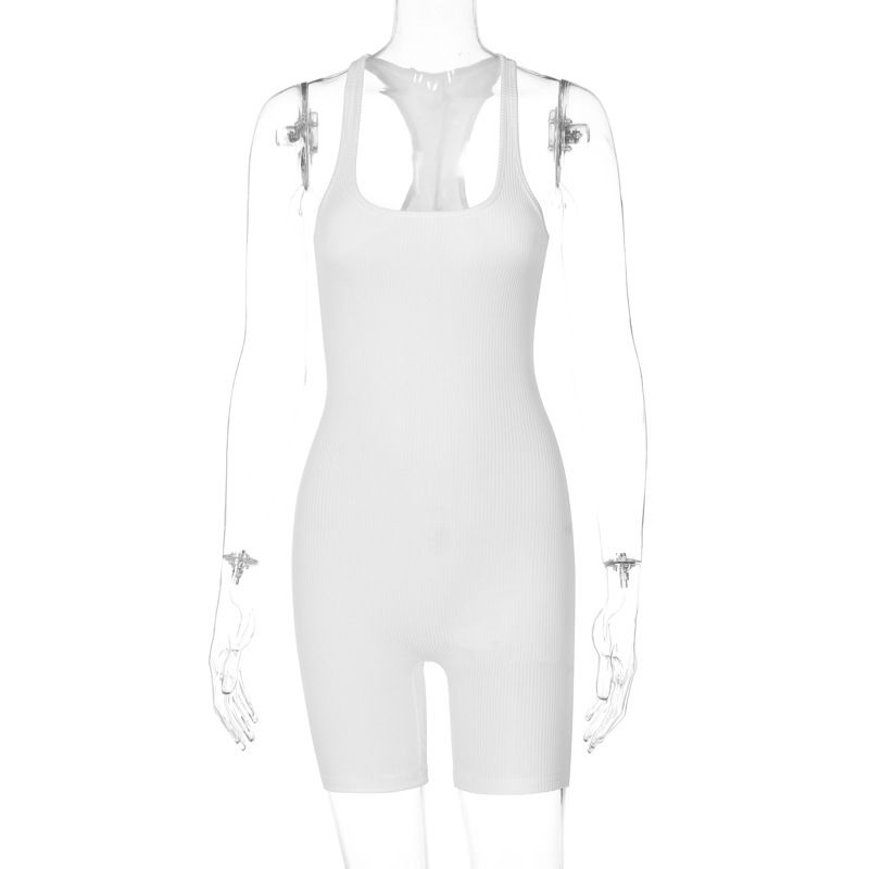 2024 Sexy Women Bodycon Sleepwear Jumpsuit Solid Sleeveless Sling Vest Tank Bodysuit Yoga Sports Romper combinaison femme