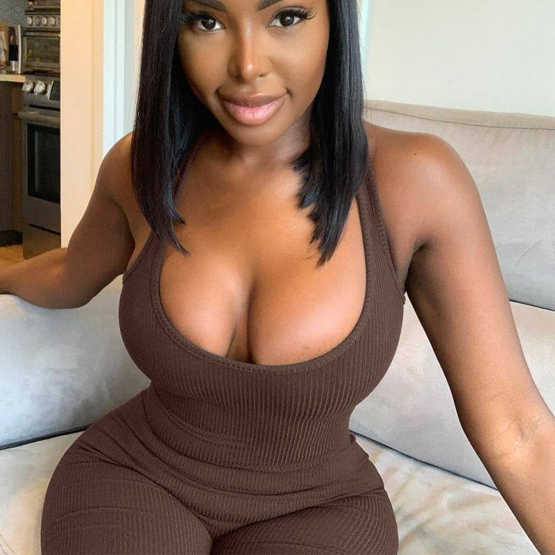 2024 Sexy Women Bodycon Sleepwear Jumpsuit Solid Sleeveless Sling Vest Tank Bodysuit Yoga Sports Romper combinaison femme