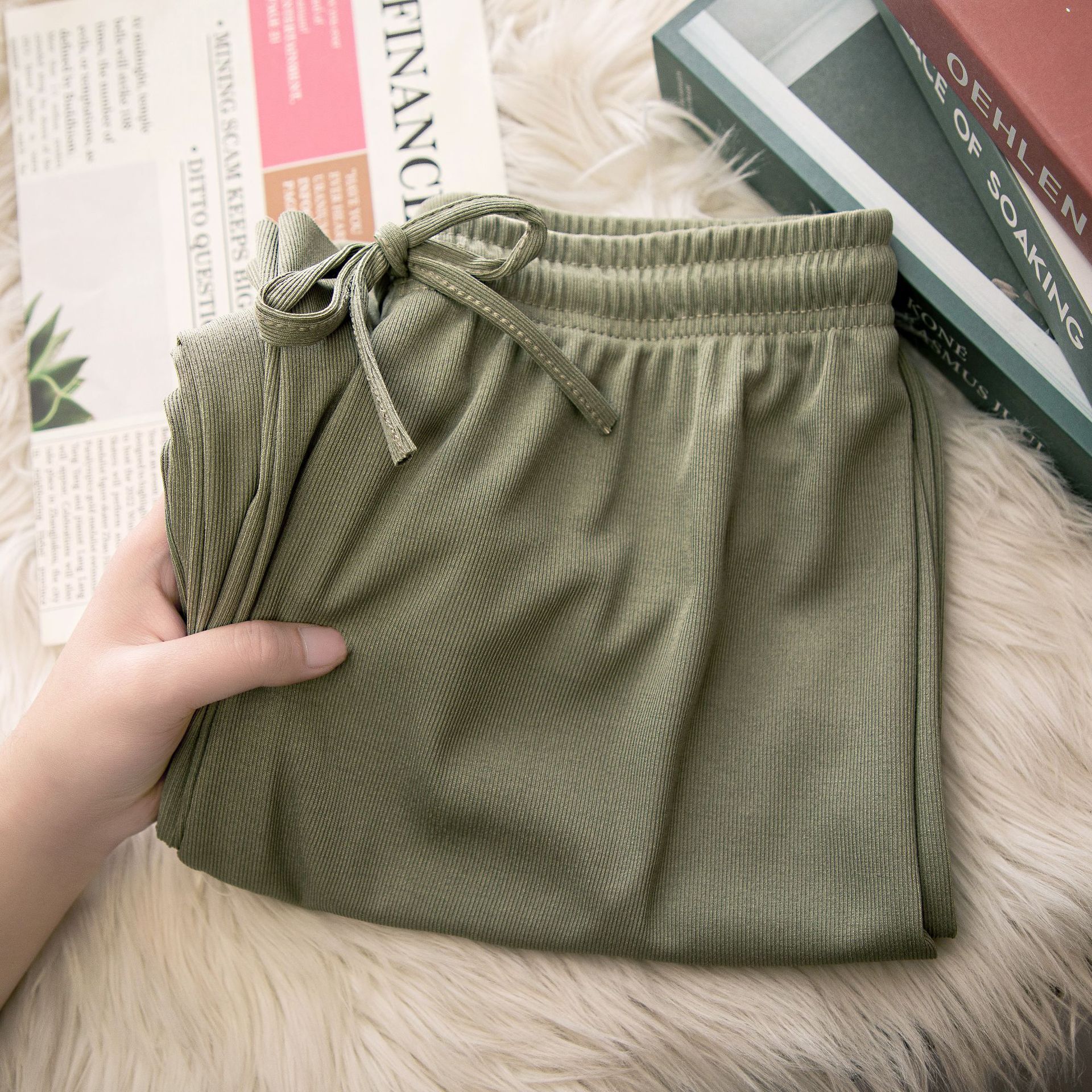 Women Pants Spring Summer Ice Silk Wide Leg Pants 2025 High Waist Loose Straight Casual Pant Female Outdoor Black Trousers R0516