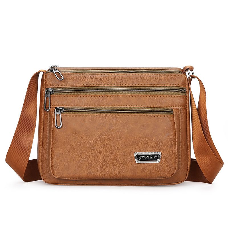 Men Shoulder Bag for Men PU Leather With Zipper Men's Crossbody Bags Business Flap Male Solid Messenger Bag Travel Bag