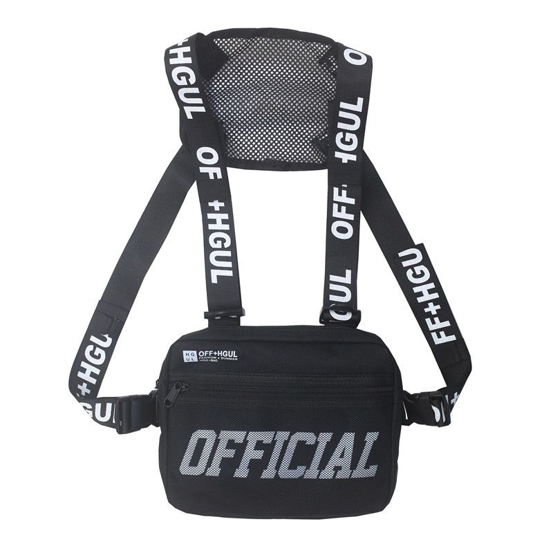 Tactical Inspired Sports Utility Chest Pack Chest Bag for Men This EDC Rig Pouch Vest is Perfect for Workouts, Cycling & Hiking, Jet Black, Tactical Chest Bag
