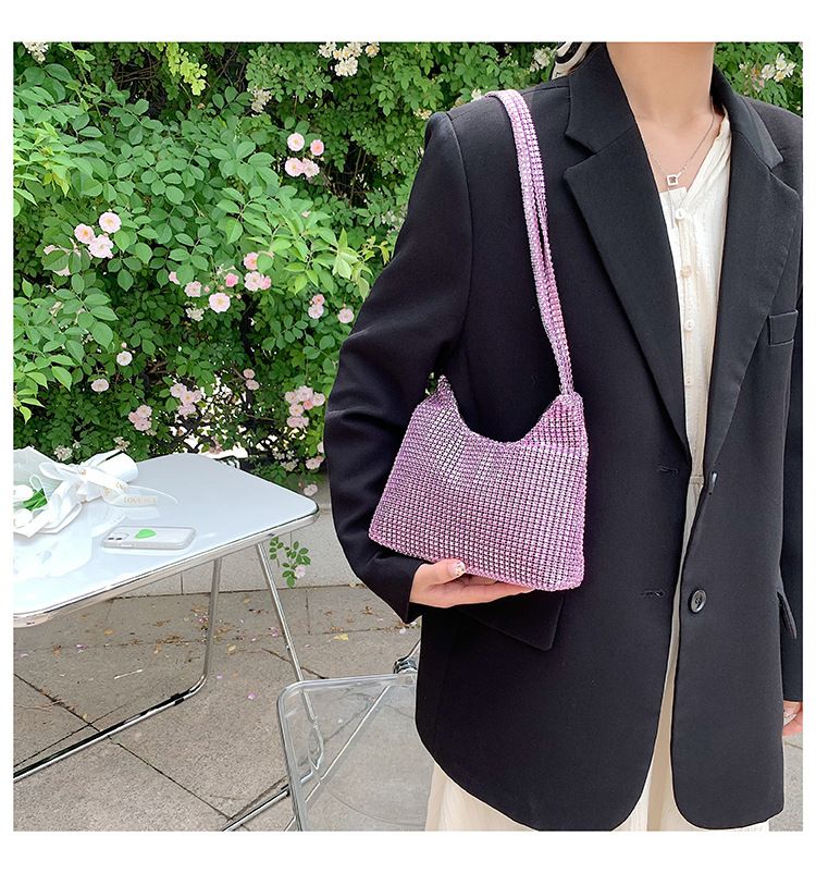 Diamond Bag Women's Bags 2024 New Fashion Chain Colorful Crossbody Leather Chain Inlaid Bright Underarm Designer Women Handbags