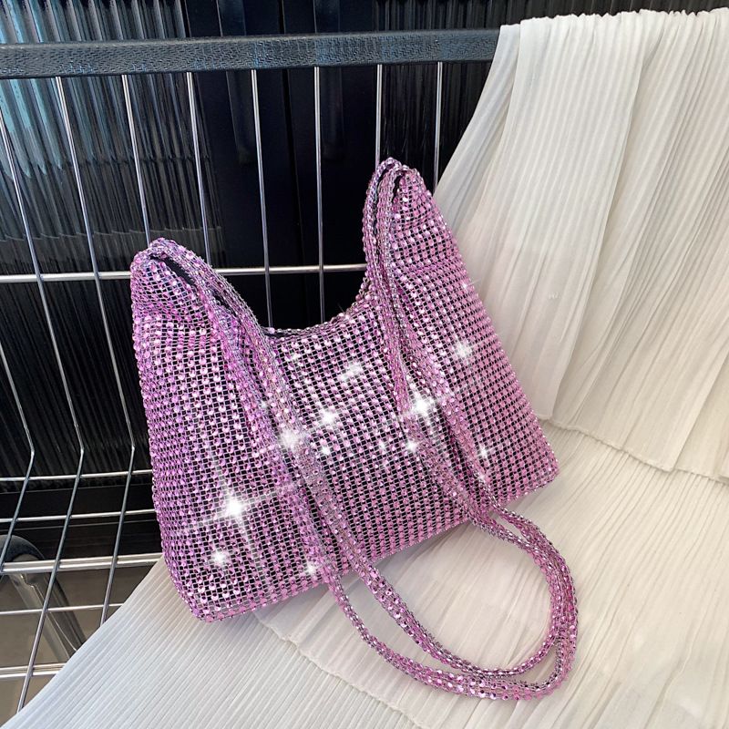 Diamond Bag Women's Bags 2024 New Fashion Chain Colorful Crossbody Leather Chain Inlaid Bright Underarm Designer Women Handbags
