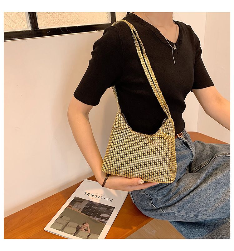 Diamond Bag Women's Bags 2024 New Fashion Chain Colorful Crossbody Leather Chain Inlaid Bright Underarm Designer Women Handbags