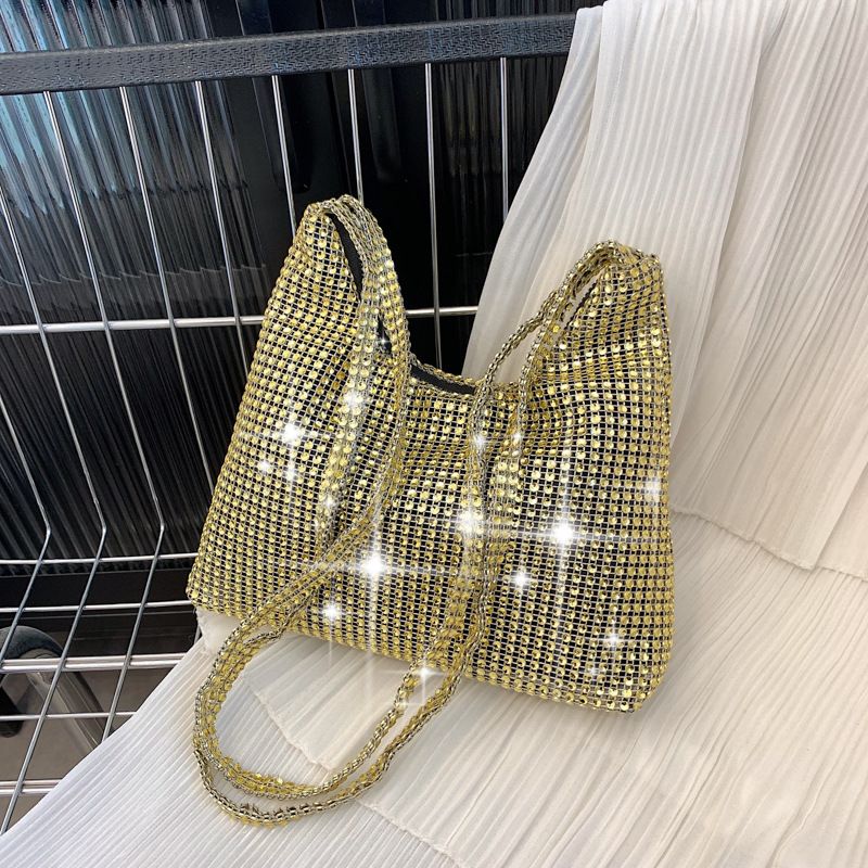 Diamond Bag Women's Bags 2024 New Fashion Chain Colorful Crossbody Leather Chain Inlaid Bright Underarm Designer Women Handbags