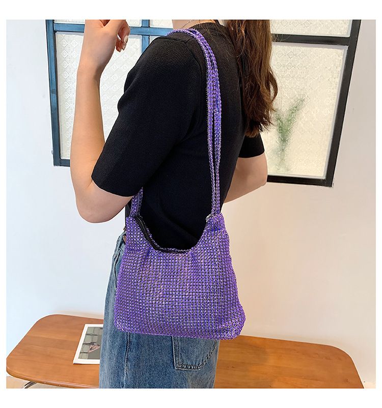 Diamond Bag Women's Bags 2024 New Fashion Chain Colorful Crossbody Leather Chain Inlaid Bright Underarm Designer Women Handbags