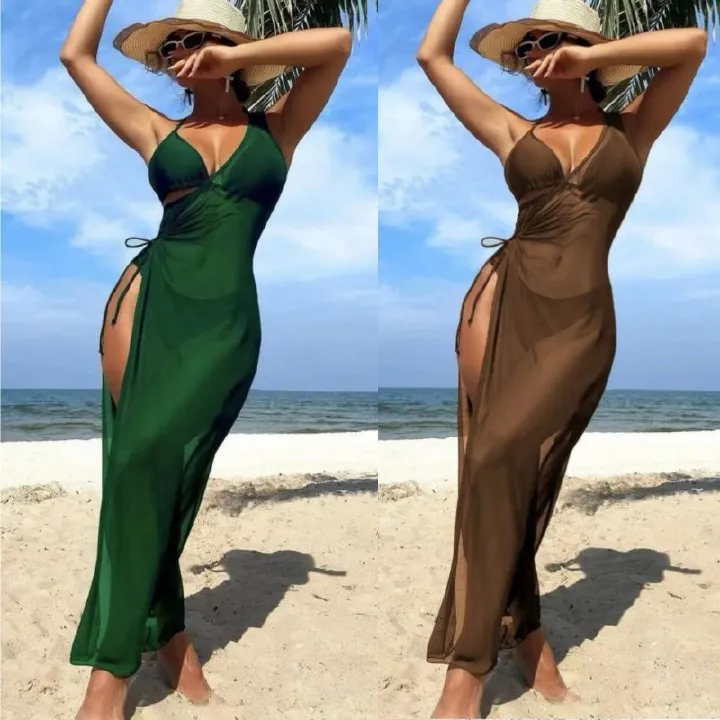 Halter With Dress Mini Bikini Female Swimsuit Women Swimwear Three-pieces Bikini set High Cut Bather Bathing Suit Swim