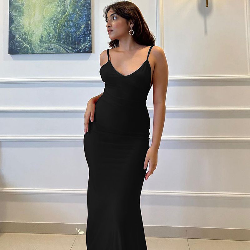 Satin Slip Sleeveless Backless Maxi Dress Women 2024 Y2K Summer Bodycon Elegant Sexy Outfits Ladies Birthday Party Club Sundress