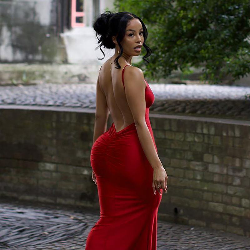 Satin Slip Sleeveless Backless Maxi Dress Women 2024 Y2K Summer Bodycon Elegant Sexy Outfits Ladies Birthday Party Club Sundress