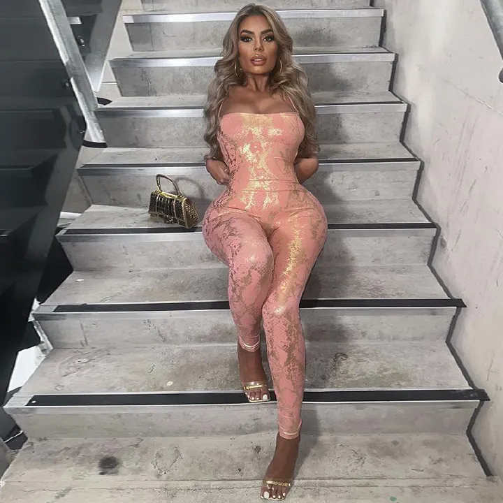 Women 2025 Summer Sexy Party Club Backless Bodycon Jumpsuit Overall One Piece Outfit Wholesale Items For Business