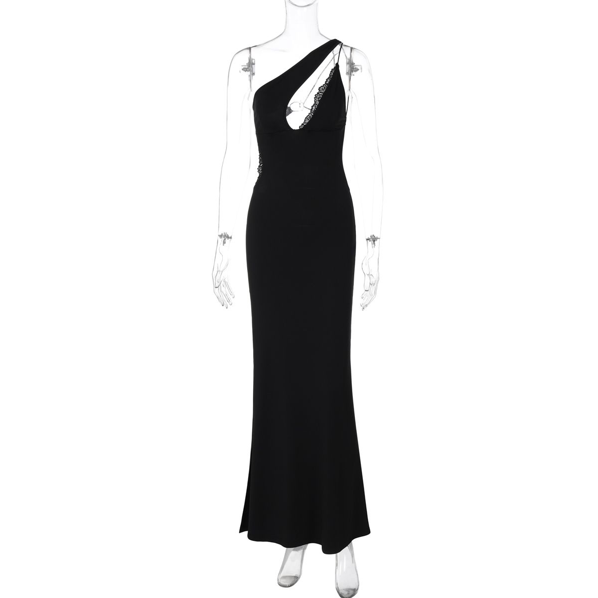 Collar Backless Sexy Mini Dress for Women Gown Black Hollow Out Off-shoulder Sleeveless Bodycon Club Long Dress