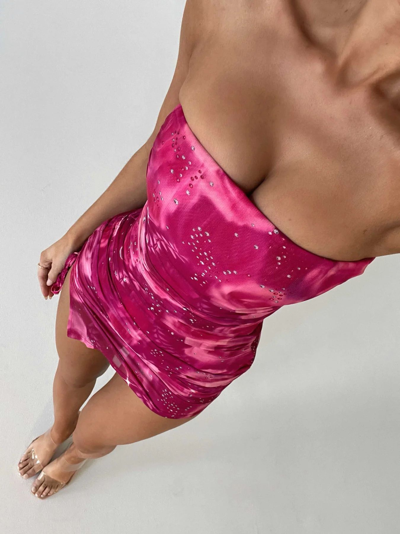 Summer Sexy Women's Halter Print Bodycon Fit And Flare Split Mini Dress With Floral Patterns Perfect For Night Out R0257