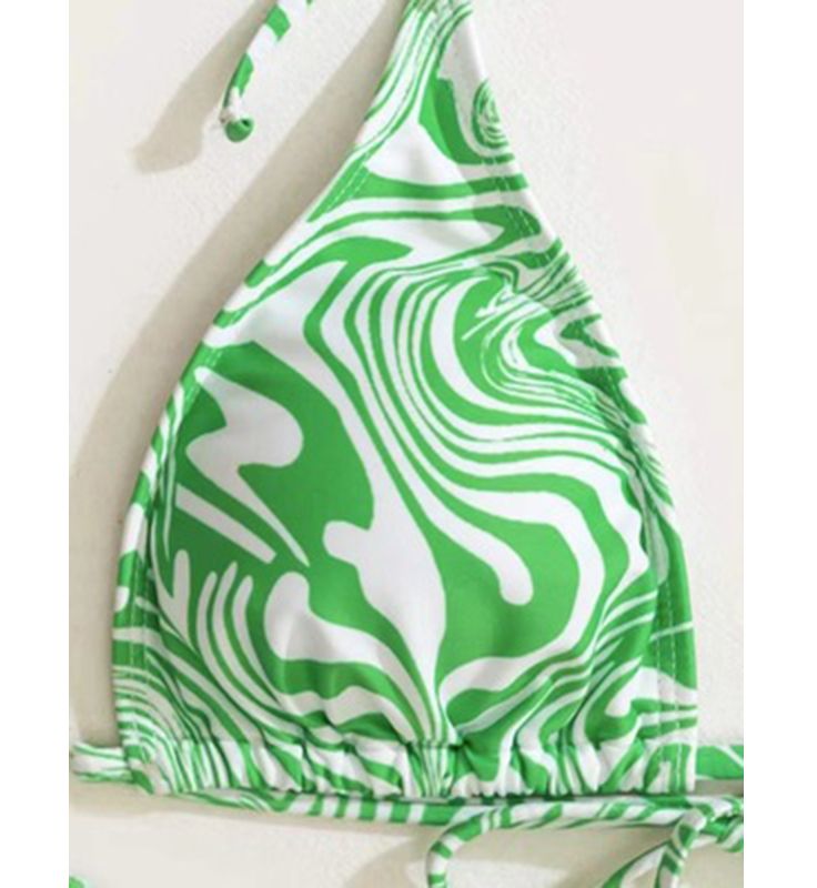 High Waist Bikini Set Print Swimwear Women Halter sSwimsuit Womne's Swimming Suit Ruffle Long 3 Pieces Set Sexy Bathing Suit