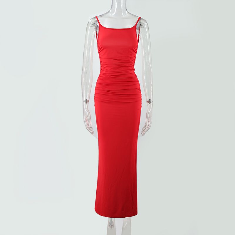 Sexy Backless Lace Up Women Maxi Dress Black Backless Deep V-neck Dress Female Summer Skinny Elegant Party Clubwear R0272