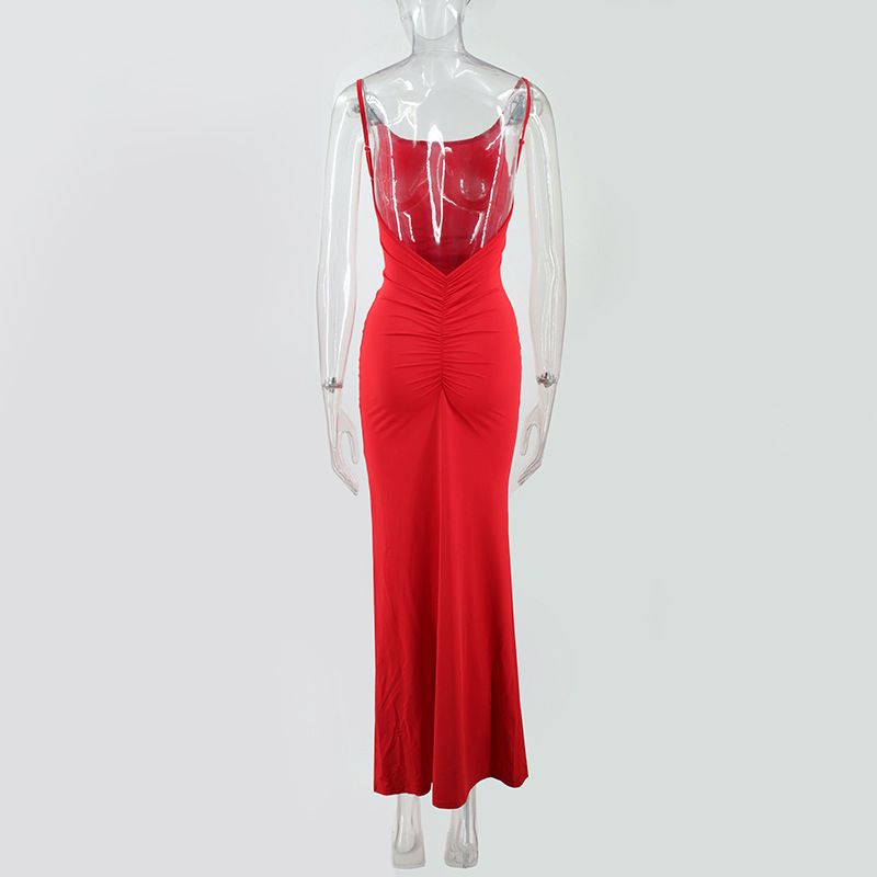 Sexy Backless Lace Up Women Maxi Dress Black Backless Deep V-neck Dress Female Summer Skinny Elegant Party Clubwear R0272