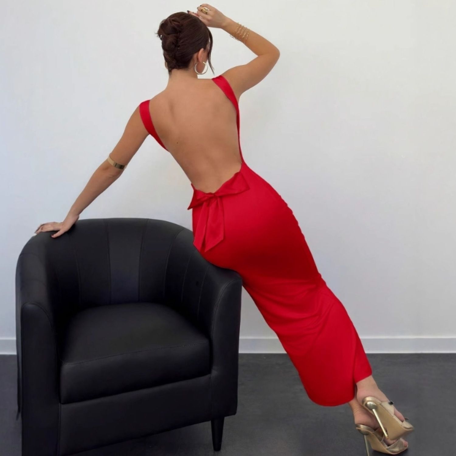 Women Elegant Solid Square Collar Straps Sexy Bodycon Maxi Prom Dress Summer Women Y2K Clothes Evening Party Birthday