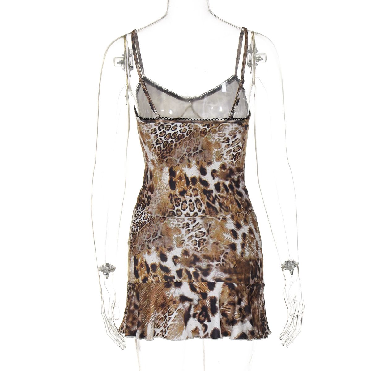 Sexy Matching Suit Leopard Printed Top Camisole Mini Dress Sets Women Outfits Suits Birthday Party Club Wholesale Y2K R0335