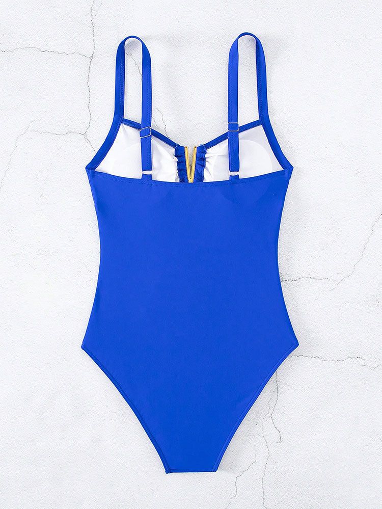 2025 V Neck Pleated Swimsuits Female Swimwear One Piece Swimsuit Women High Cut Bather Bathing Suit Swim Beachwear Slim Bodysuit R0148R