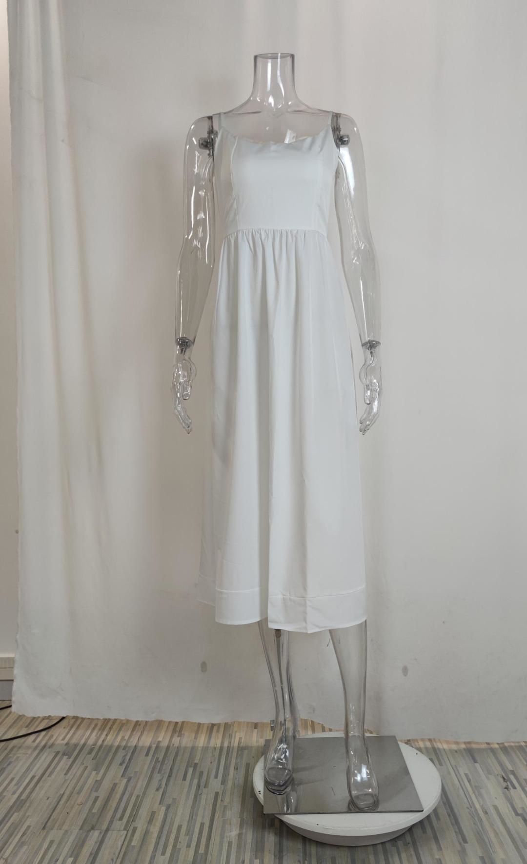 Pleated Fashion Patchwork Long Dress Women's High Waist Sleeveless Solid Slim Party Dress Summer 2024 Female Maxi Dress