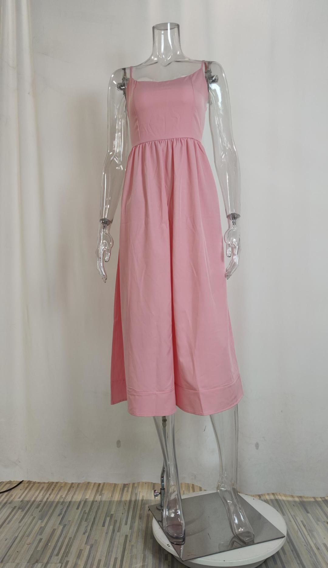 Pleated Fashion Patchwork Long Dress Women's High Waist Sleeveless Solid Slim Party Dress Summer 2024 Female Maxi Dress