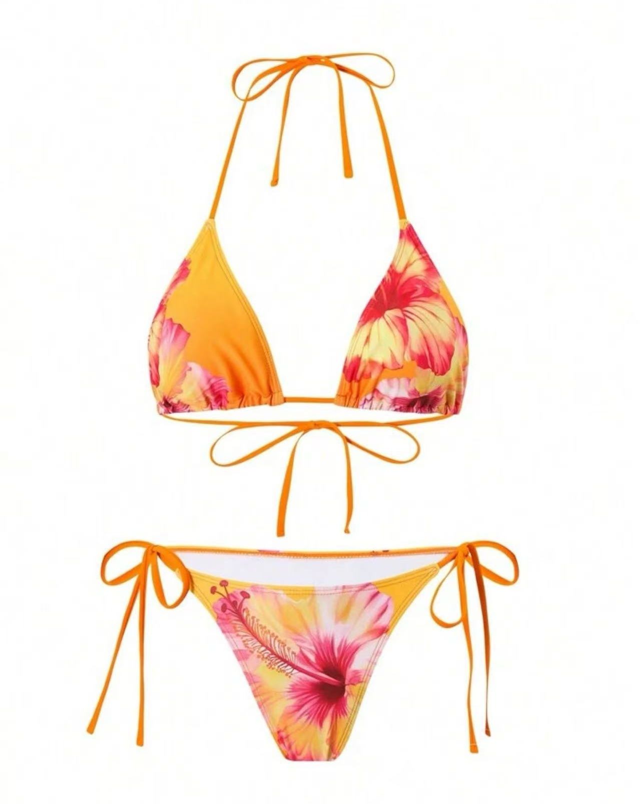 Sexy Floral 3 Pieces Bikinis Sexy Women Swimsuits Female Swimwear Bikini Set Bathing Suit Swimming Suits Beachwear Biquini R0122