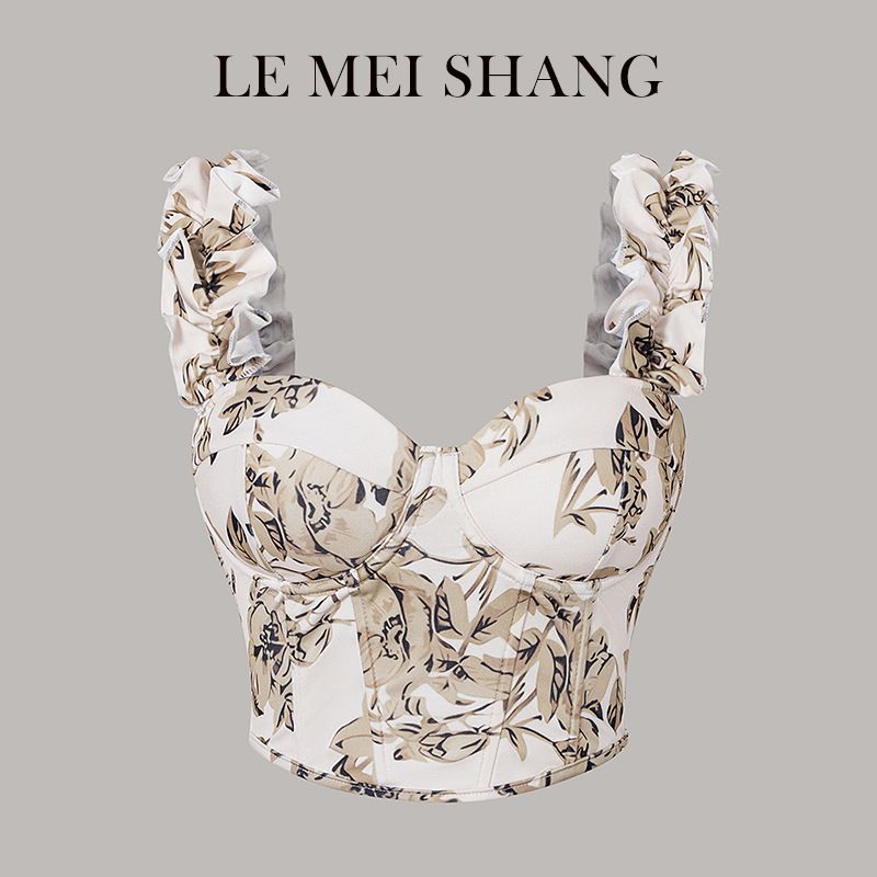 Sexy Print Corset Bustiers Tops with Bra Mesh Push Up Bralet Women's Tube Top Corset Bustier Bra Club Party Crop Top Lingerie R0449