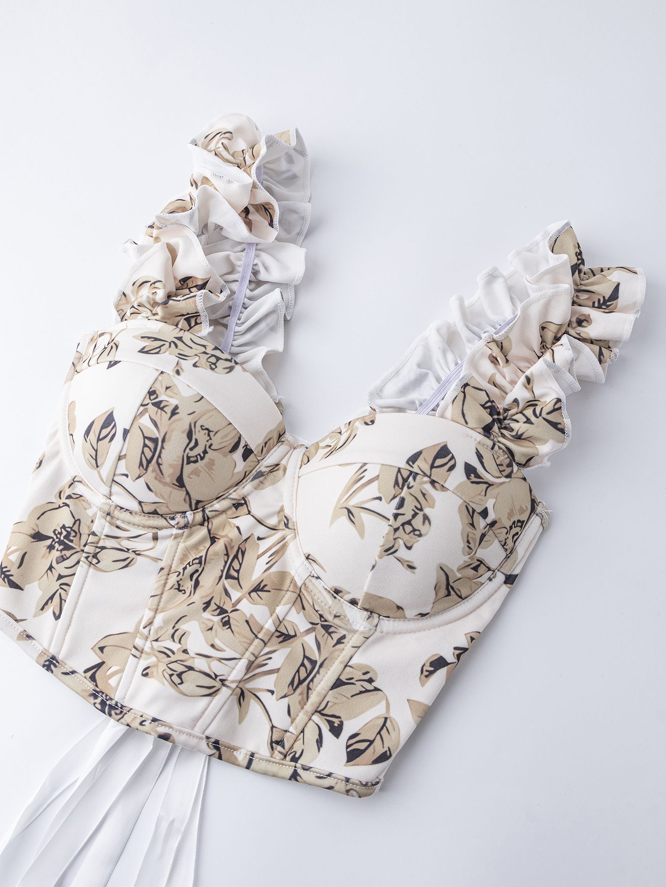 Sexy Print Corset Bustiers Tops with Bra Mesh Push Up Bralet Women's Tube Top Corset Bustier Bra Club Party Crop Top Lingerie R0449